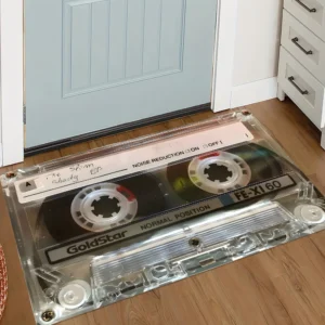 Tapete Vintage Tema Música Anos 80 Antiderrapante para Entrada