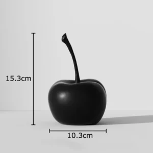 Estátua Decorativa de Abacaxi e Maçã em Resina - Minimalista - Cereja-L preta