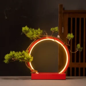 Lâmpada de Anel LED Estilo Chinês para Decoração de Ambientes - VERMELHO, P Diâmetro 20CM