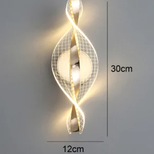 Arandela de Parede LED Moderna em Ouro e Preto para Iluminação Interna - 1PC-dourado-quadrado
