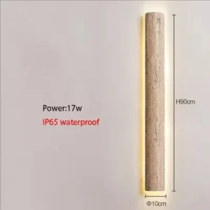 Lâmpada de Parede Minimalista em Pedra Natural - Estilo Wabi Sabi - Branco Quente, Decoração Interna