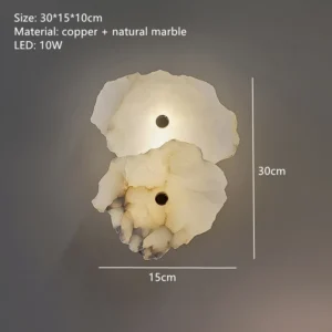 Luminária de Parede LED de Mármore Natural com Design Moderno