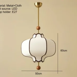 Luminária Pendente Retrô de Tecido com LED Circular para Sala e Jantar