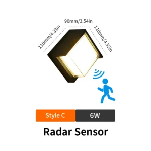 Lâmpada de Parede LED com Sensor de Movimento - 6W/12W