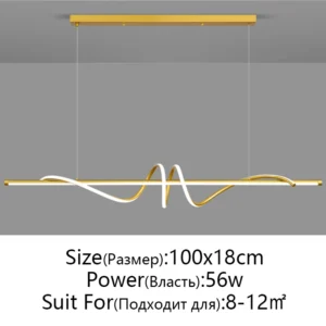 Lustre Moderno de LED para Sala de Estar e Cozinha - Estilo Minimalista