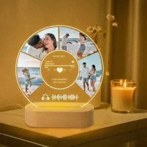 Placa de Música Spotify Personalizada - Presente Romântico para Casais - Versão D, Base de Luz com 3 Cores