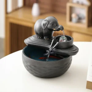 Fonte de Água Decorativa Elefante Fluindo para Sala de Estar