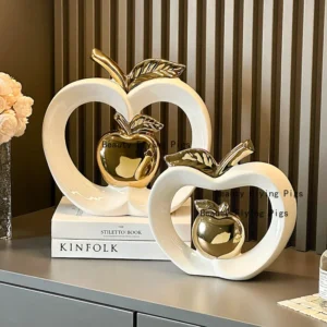 Ornamento de Maçã de Cerâmica para Decoração de Interiores