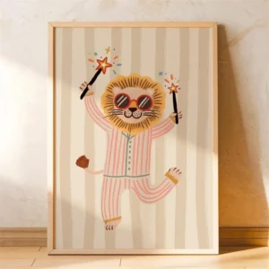 Pôster de Animais Divertidos para Quarto Infantil - Decoração Moderna