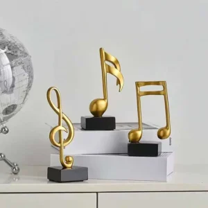 Estatueta Musical de Resina - Clave de Sol Decorativa para Escritório
