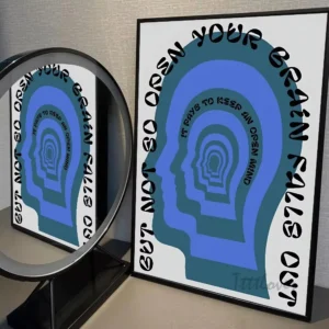 Quadro Abstrato Moderno com Ondas Azuis para Decoração de Ambientes