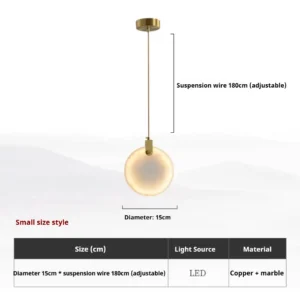 Lustre Pendente de Mármore Moderno para Sala e Cozinha