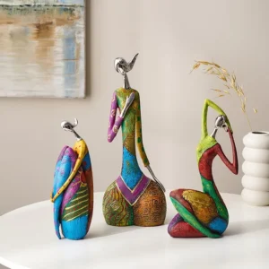 Escultura Abstrata Mulher em Resina para Decoração Moderna
