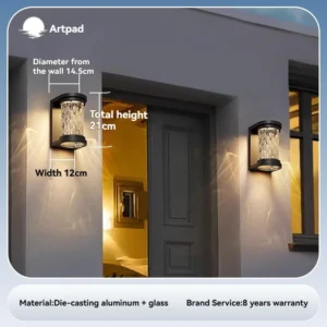 Luz de Parede Externa Nórdica à Prova d'Água com LED - Branco Frio 6000k