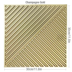 Painel de Parede 3D Dourado para Decoração Interna - 10 Peças - S-169-Ouro (10 unidades)