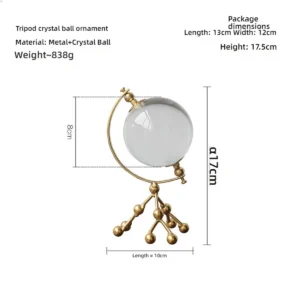 Estatueta de Cervo em Metal Dourado com Cristal para Decoração Moderna - VERMELHO