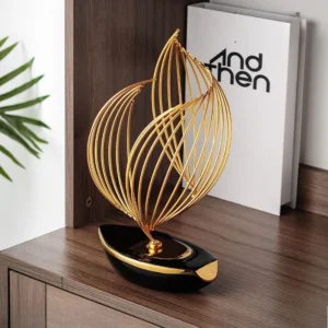 Escultura Minimalista em Cerâmica para Decoração de Ambientes - PRETO