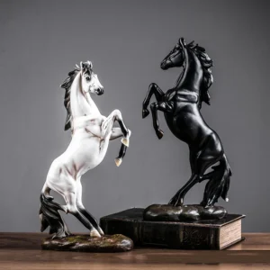 Escultura de Cavalo de Resina Estilo Europeu para Decoração