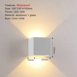 Arandela LED Moderna para Iluminação Externa - Preto