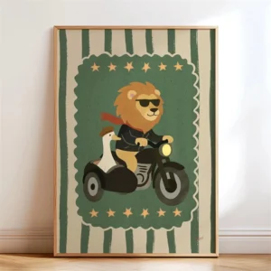 Pôster de Animais Divertidos para Quarto Infantil - Decoração Moderna