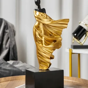 Escultura Feminina Abstrata em Resina para Decoração de Ambientes