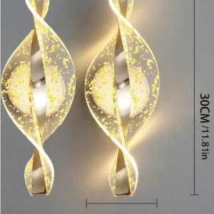 Lâmpada de Parede Moderna Ouro e Preto em Acrílico para Decoração - Modelo Jinbo 2