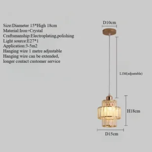 Lustre de Vidro Moderno para Sala e Cozinha - Decoração Elegante