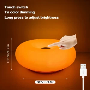 Abajur Donut LED USB com Mudança de Cores - Luminária Decorativa