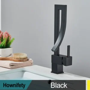 Torneira Misturadora Dourada para Banheiro com Rotação 360°