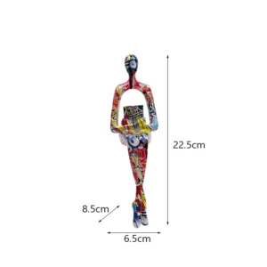 Conjunto de 3 Estatuetas Abstratas em Resina para Decoração