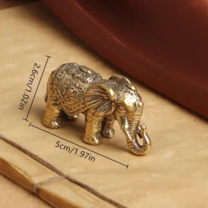 Estatuetas de Elefante em Miniatura de Cobre Antigo para Decoração - Modelo B