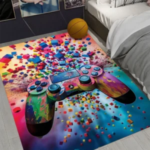 Tapete Gamer Antiderrapante para Meninos - Decoração Moderna - VERMELHO, 50x80cm