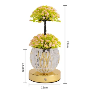 Abajur Tulipa LED Recarregável para Decoração de Mesa - Respiração de Bebê Rosa