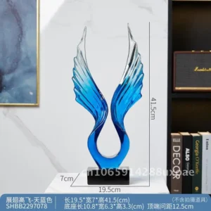Escultura de Asas Dapeng em Resina Transparente para Decoração - Angel Wing Dark Blue, Asas Dapeng Azul Céu-4182