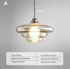 Luminária Pendente Decorativa de Vidro Creme LED E27 para Cozinha e Jantar