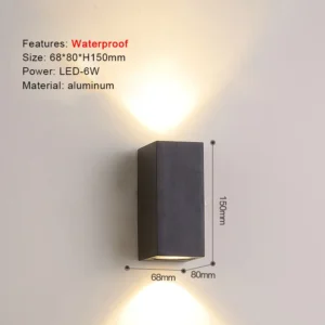 Arandela LED Moderna para Iluminação Externa - Preto