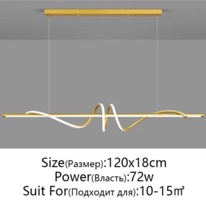 Lustre Moderno de LED para Sala de Estar e Cozinha - Estilo Minimalista