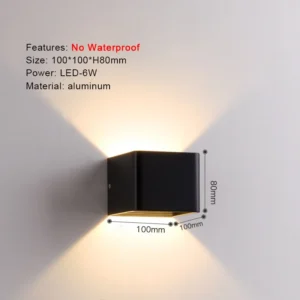 Arandela LED Moderna para Iluminação Externa - Preto