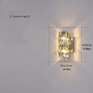 Arandela de Parede Dourada ou Prateada em Cristal - Iluminação Moderna