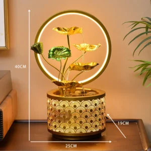 Fonte de Água Decorativa com Luzes para Sala de Estar - Atraia Fortuna - Modelo F