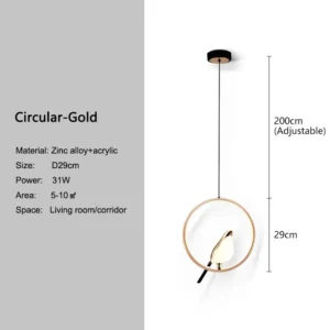 Lustre Pendentes LED Moderno para Sala de Estar e Quarto