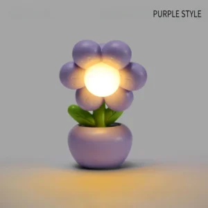 Mini Luz Noturna Floral LED para Quarto Infantil - Abajur Decorativo - 1 unidade botão