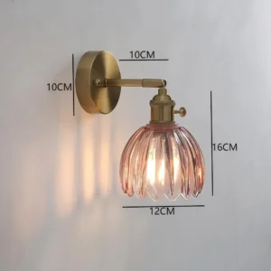 Luminária de Parede Moderna Floral LED Verde para Quarto e Sala - A pink