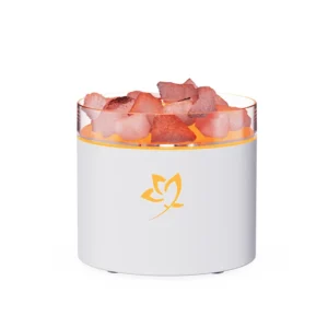 Máquina de Aromaterapia com Lâmpada de Sal Cristal - Umidificador Colorido - BRANCO