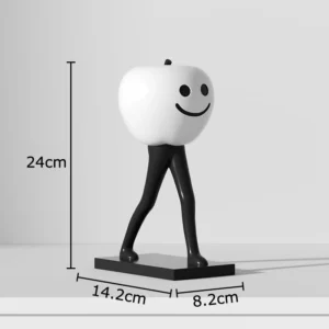 Estátua Decorativa de Abacaxi e Maçã em Resina - Minimalista - Homem Maçã