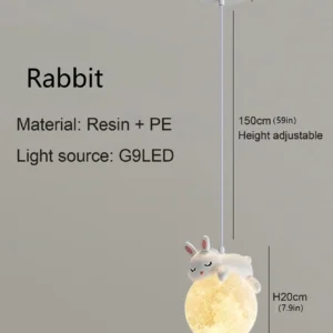 Lustre Criativo de Animais LED para Quarto - Decoração Divertida