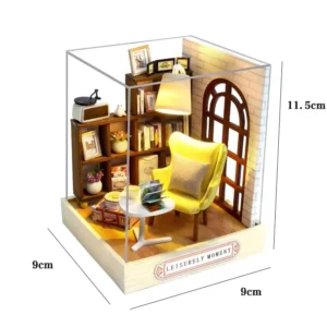 Quebra-Cabeça 3D Mini Casa de Boneca de Madeira com Móveis - QT-037-B Com Tampa