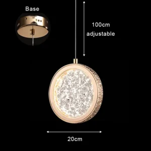 Lustre Pendente Moderno em Ouro com LED para Sala e Quarto