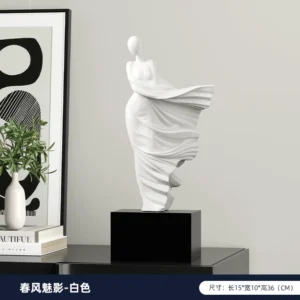 Estatueta Nórdica Abstrata em Resina para Decoração de Casa e Escritório - BRANCO