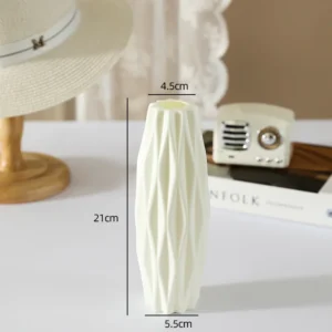 Vaso de Plástico Simples Prata para Flores Artificiais - Decoração Moderna